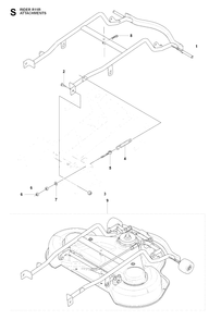Attachments Diagram and Parts List for R11R (966830401)(2009-04) Husqvarna Lawn Tractor