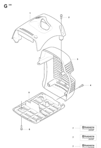 Cover Diagram and Parts List for 355FXT 20073100001-20082700000 Husqvarna Brush Cutter