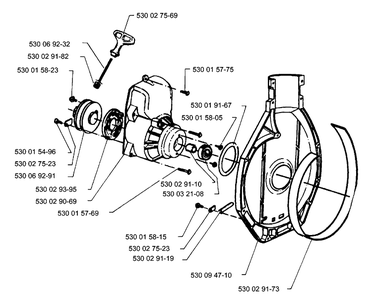 Starter Diagram and Parts List for 132HBV 1991-11 Husqvarna Leaf Blower / Vacuum