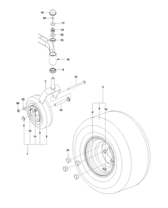 Wheels Tires Diagram and Parts List for EZ4824CA (966659501)(2012-08) Husqvarna Lawn Mower