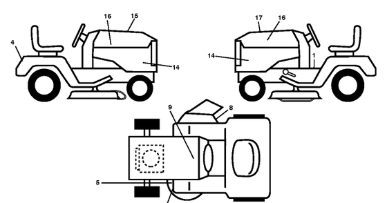 Decals Diagram and Parts List for LGT2654 (96045003701)(2012-09) Husqvarna Lawn Tractor