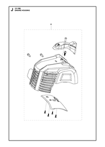 Housing Diagram and Parts List for 131RB 20181300001 & Above Husqvarna Brush Cutter