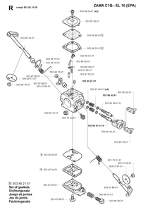 Carburetor Details Diagram and Parts List for 240 20010100001 & Above Husqvarna Trimmer