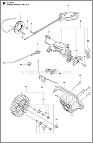 Handle Heated B Diagram and Parts List for 592XPG  Husqvarna Chainsaw