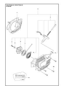 Part Location Diagram of 584156201 Husqvarna Starter Handle Assembly