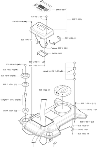 Key Pad / Upper Chassis Diagram and Parts List for 230ACX 2007-07 Husqvarna Lawn Mower