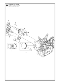 Piston And Crankshaft Diagram and Parts List for HH270MP OB Husqvarna Engine