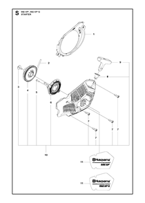 Starter Diagram and Parts List for 592XP-XPG  Husqvarna Chainsaw