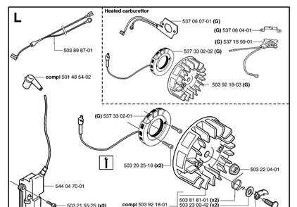 Ignition System Diagram and Parts List for 359 20060600001-20070900000 Husqvarna Chainsaw