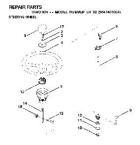 Steering Diagram and Parts List for LR122 (954140105A)(1999-09) Husqvarna Lawn Tractor