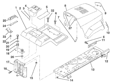Fender / Chassis Diagram and Parts List for LR120 (954000582-C)(1993-01) Husqvarna Lawn Tractor