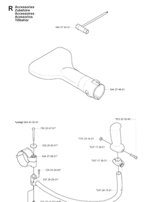 Accessories Diagram and Parts List for 180BF 20080500001-20084000000 Husqvarna Leaf Blower / Vacuum