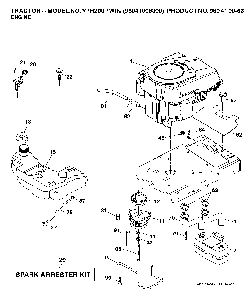 Engine Diagram and Parts List for YTH200TWIN (96041006400)(2007-10) Husqvarna Lawn Tractor