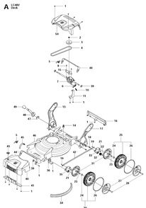 Mower Deck / Cutting Deck Diagram and Parts List for LC48V (96697530200)(2011-01) Husqvarna Lawn Mower