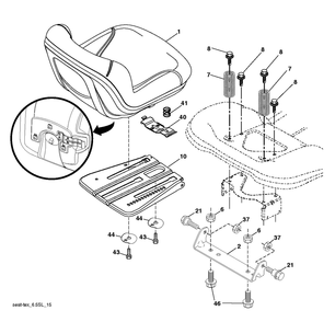 Seat Diagram and Parts List for YTH24V48 2018 Husqvarna Lawn Tractor