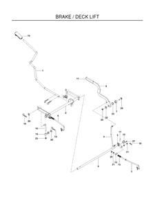 Brake / Rear Mower Lift Diagram and Parts List for RZ4216 (966612401)(2012-02) Husqvarna Lawn Mower