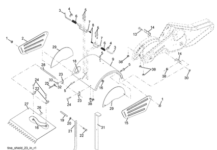 Tine Shield Diagram and Parts List for DRT900 (96093000803)(2009-04) Husqvarna Tiller