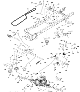 Drive Diagram and Parts List for YTH24V54  Husqvarna Lawn Tractor