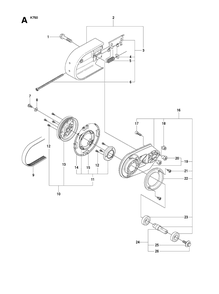 Belt Guard And Pulley Diagram and Parts List for K750 (544936207)(2010-02) Husqvarna Lawn Tractor Accessories