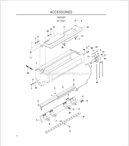 Accessories Diagram and Parts List for SD22  Husqvarna Lawn Tractor Accessories