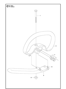 Handle Diagram and Parts List for 253RJ 20182200001-Current Husqvarna Brush Cutter