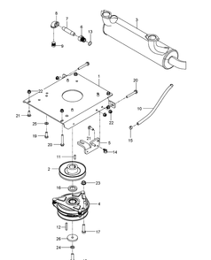 Engine Mounting, Guards And Muffler Diagram and Parts List for P-ZT54 (96661340301)(2013-06) Husqvarna Lawn Mower