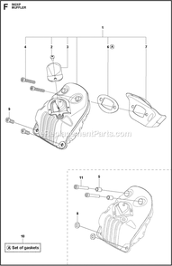 Muffler Diagram and Parts List for 562XPG  Husqvarna Chainsaw