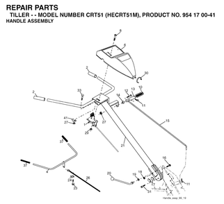 Handle Diagram and Parts List for CRT51 (954170041-M)(2003-09) Husqvarna Tiller