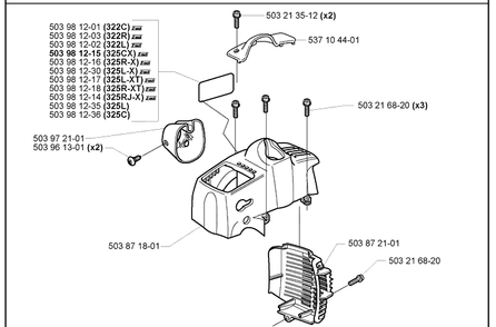 Cutting Equipment 2 Diagram and Parts List for 322C 2000-10 Husqvarna Brush Cutter