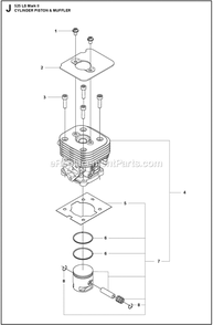 Cylinder Piston Diagram and Parts List for 525LSMARKII  Husqvarna Trimmer