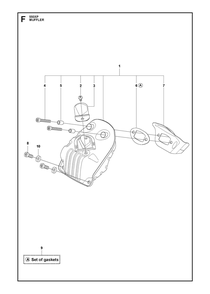 Muffler Diagram and Parts List for 550XPG  Husqvarna Chainsaw