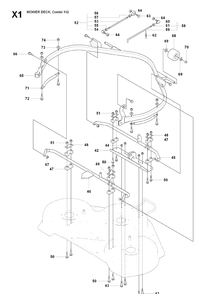 44 Inch/112cm Cutting Deck 2 Diagram and Parts List for RIDER175AWD (965105001)(2009-04) Husqvarna Lawn Mower