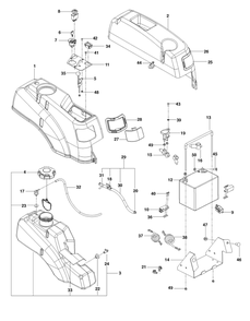 Ignition System Diagram and Parts List for RZ4824TF  Husqvarna Lawn Tractor
