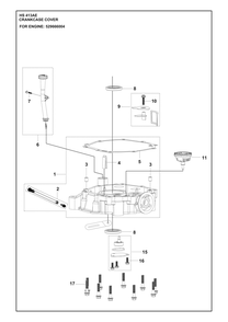 Crankcase Cover Diagram and Parts List for HS413AE  Husqvarna Engine
