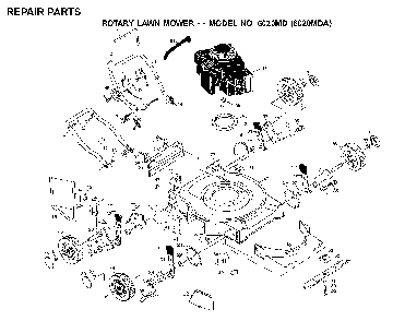 Product Complete Diagram and Parts List for 6020MDA (954222688)(2001-01) Husqvarna Lawn Mower