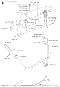 Handle And Controls 3 Diagram and Parts List for 343F 20043100001-20064000000 Husqvarna Brush Cutter
