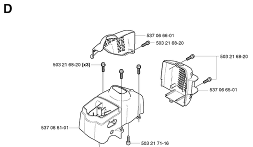 Cover Diagram and Parts List for 326EX 20020500001-20144799999 Husqvarna Edger