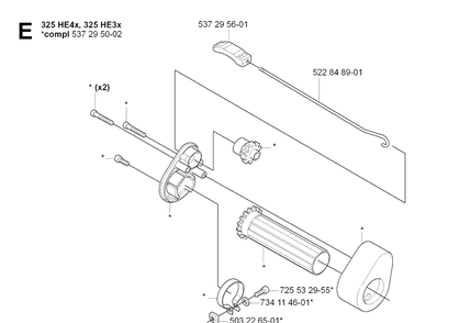 Controls Diagram and Parts List for 325HE4 (X-SERIES)(20090900001-Current)(2009) Husqvarna Hedge Trimmer