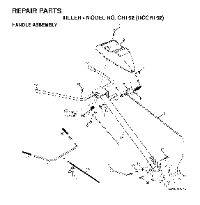 Handle And Controls Diagram and Parts List for CRT52 (HCCRT52, 954140020)(1997-01) Husqvarna Tiller