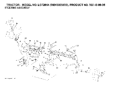 Steering Diagram and Parts List for LGT2654 (96043003600, 960430036)(2006-12) Husqvarna Lawn Tractor