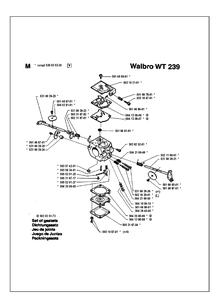 Carburetor Details Diagram and Parts List for 36 19941800001-Current Husqvarna Chainsaw