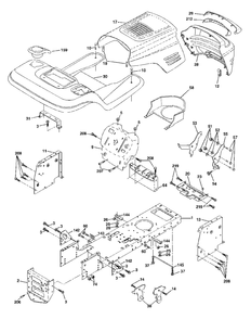 Chassis And Enclosures Diagram and Parts List for YTH1848XP (954567260-E)(2002-02) Husqvarna Lawn Tractor