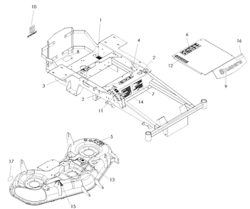 Decals Diagram and Parts List for EZ4624 (968999657)(2008-08) Husqvarna Lawn Mower