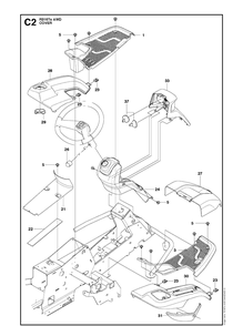 Cover Diagram and Parts List for R316TS AWD Husqvarna Lawn Mower