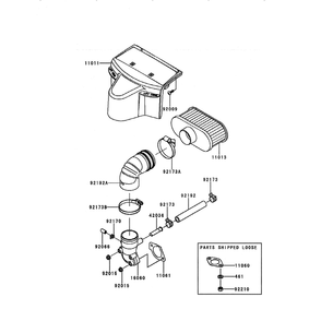 Engine >> Air-Filter/Muffler Diagram and Parts List for LGT24K54 240472 Husqvarna Lawn Tractor