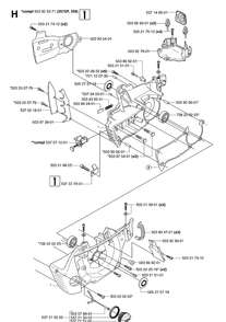 Crankcase Diagram and Parts List for 359 20070900001-Current Husqvarna Chainsaw