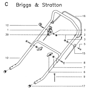Handle And Controls 4 Diagram and Parts List for JET48  Husqvarna Lawn Mower