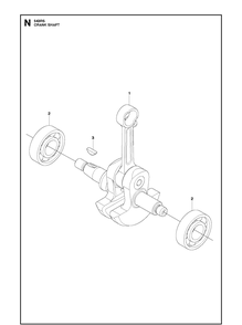 Crankshaft Diagram and Parts List for 543RS 20192200001-Current Husqvarna Brush Cutter