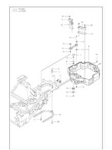Chassis / Frame 3 Diagram and Parts List for P520D (967019501)(20120100001-20143999999) Husqvarna Lawn Mower