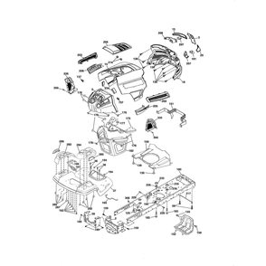 Chassis Diagram and Parts List for YT42DXLS-96043020400  Husqvarna Lawn Tractor
